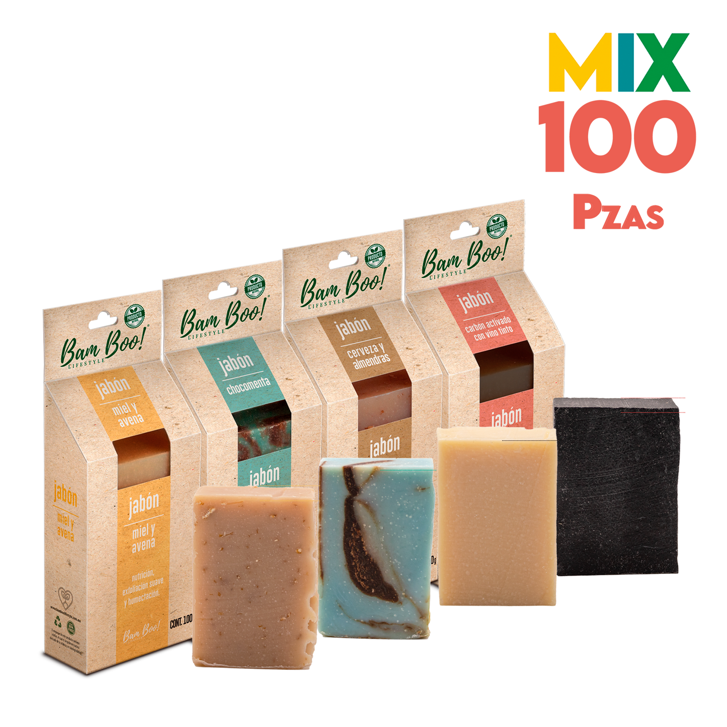 100 Pack Mix Jabones 100 G Mayoreo Bam Boo! Lifestyle