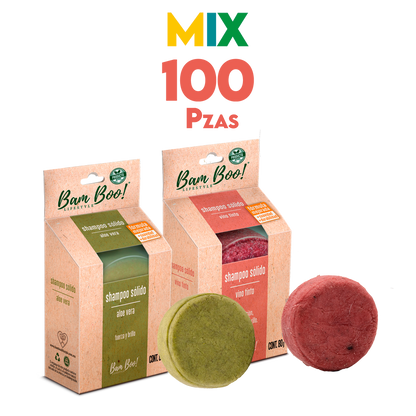 100 Pack Mix Shampoo Sólido Artesanal 80 G Mayoreo Bam Boo! Lifestyle