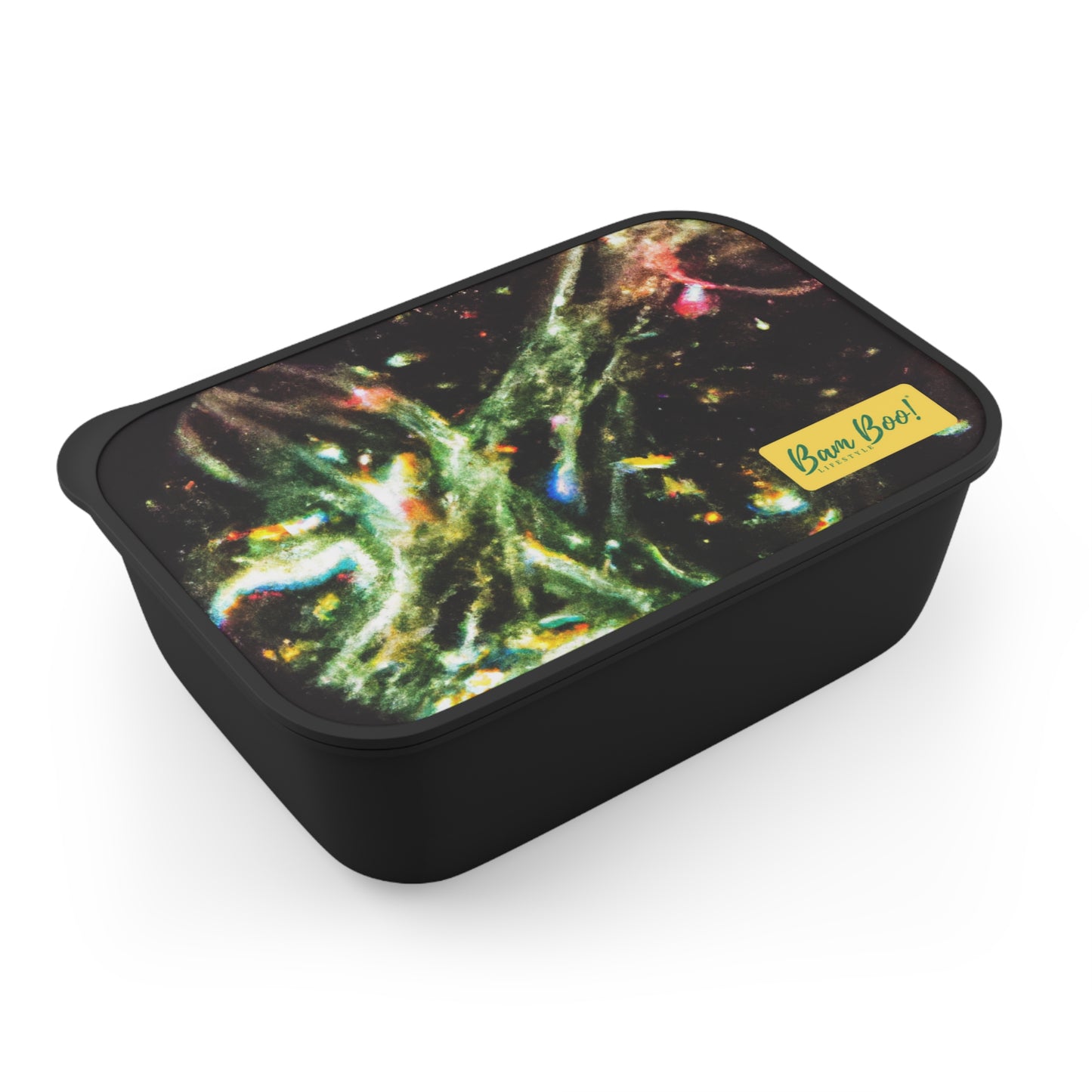 "The Splendid Symphony: An Abstract Exploration of Nature's Intricacies" - Bam Boo! Lifestyle Eco-friendly PLA Bento Box with Band and Utensils