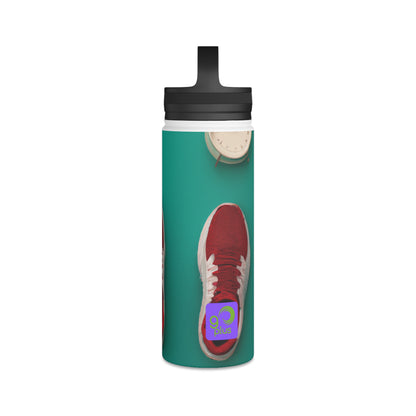 "The Athletic Artistry of Sport" - Go Plus Stainless Steel Water Bottle, Handle Lid