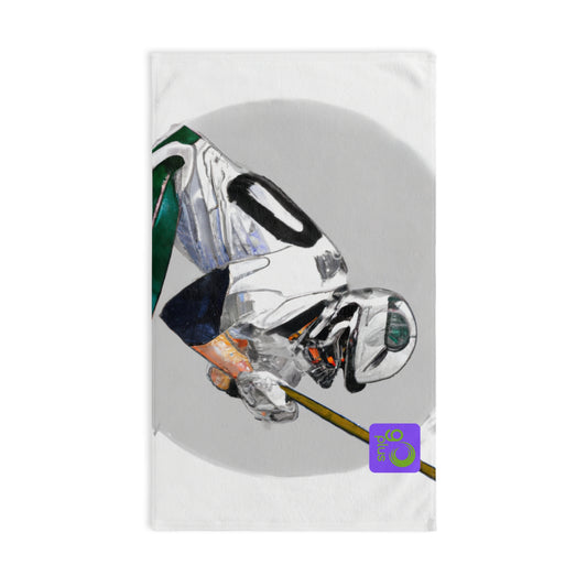 "The Art of the Game: A Sports-Themed Mixed Media Illustration" - Go Plus Hand towel