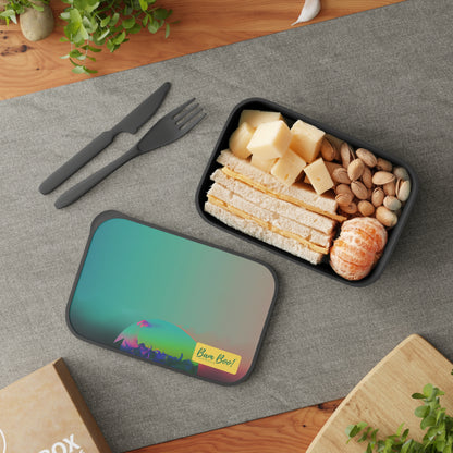 "Sunset Reflections: An Abstract Art Exploration" - Bam Boo! Lifestyle Eco-friendly PLA Bento Box with Band and Utensils