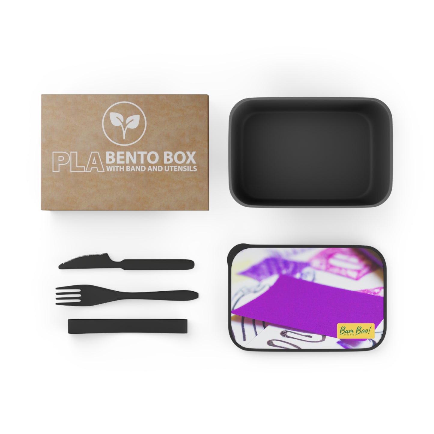 "Abstract Emotions" - Bam Boo! Lifestyle Eco-friendly PLA Bento Box with Band and Utensils