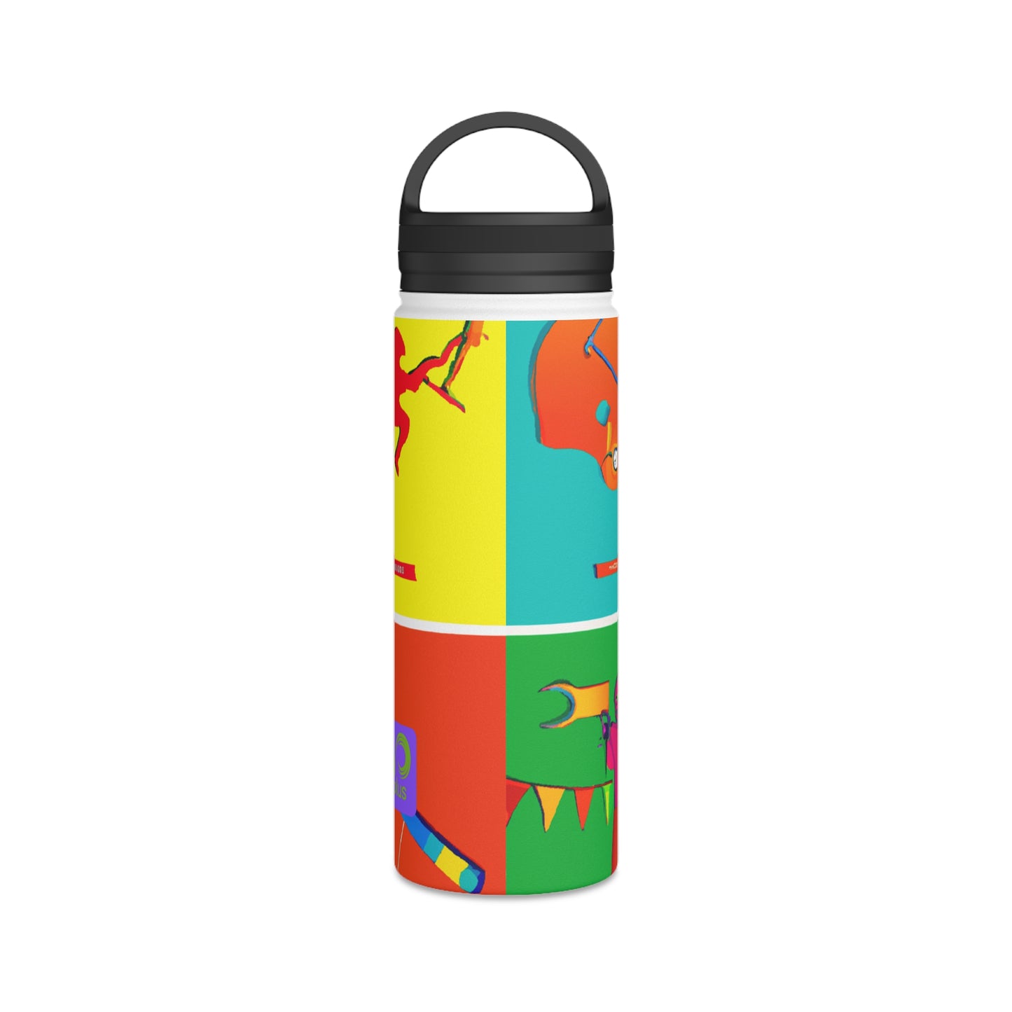 "Artistic Expression of the Game: A Visual Exploration of My Favorite Sport" - Go Plus Stainless Steel Water Bottle, Handle Lid