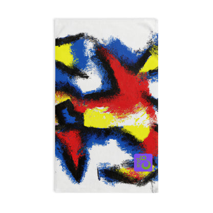 "Catch the Thrill: An Explosive Sports Moment in Color and Line" - Go Plus Hand towel