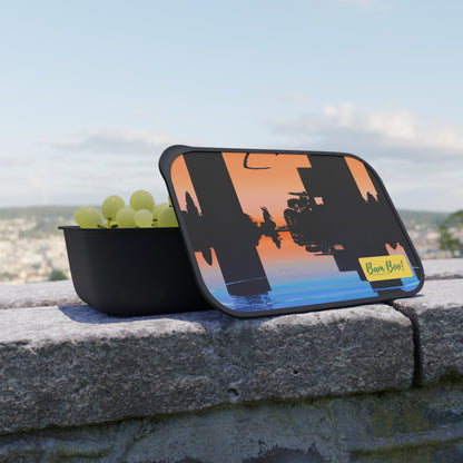 "Cityscape in Technicolor" - Bam Boo! Lifestyle Eco-friendly PLA Bento Box with Band and Utensils