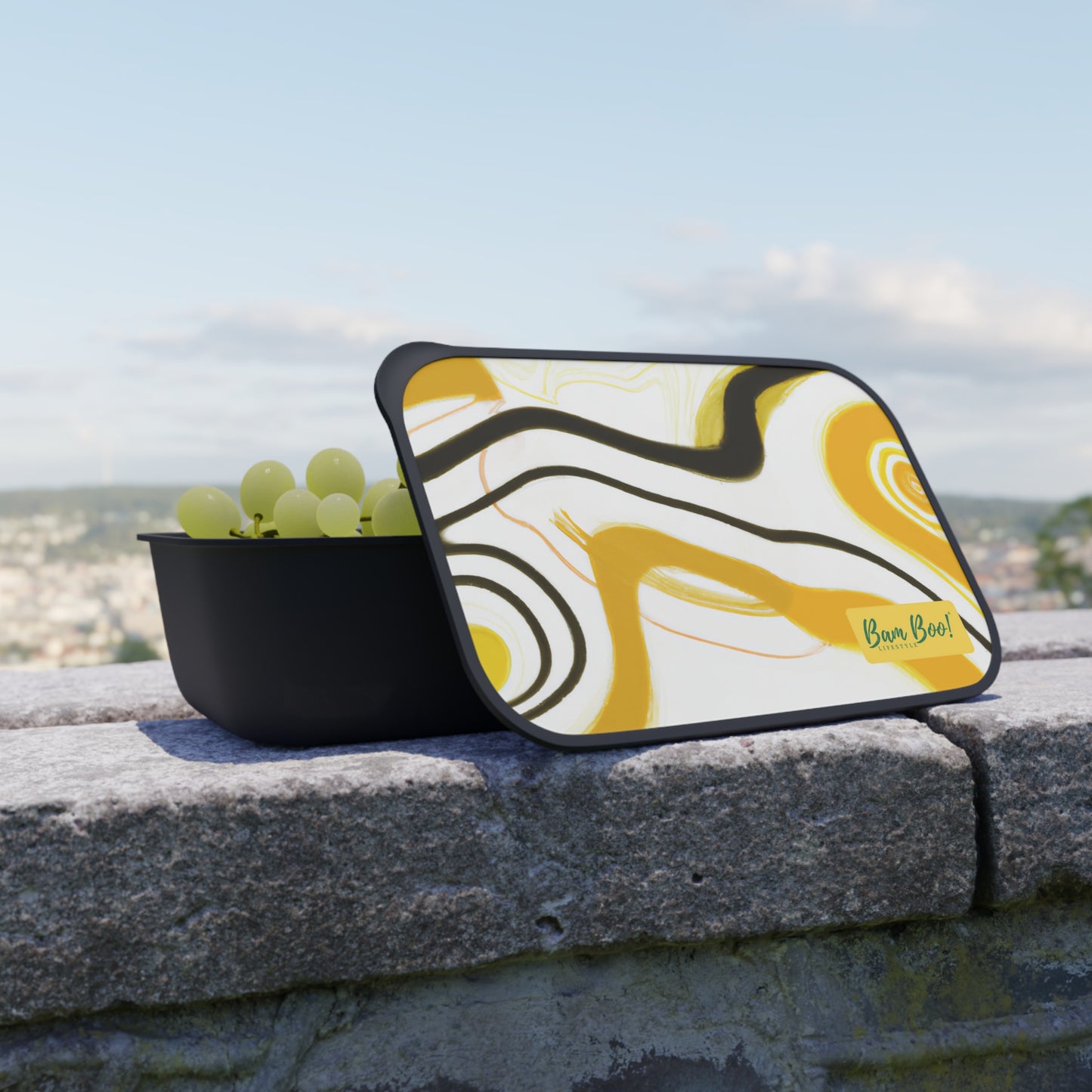 Motion and Flow: An Artistic Exploration of Movement and Energy - Bam Boo! Lifestyle PLA Bento Box with Band and Utensils