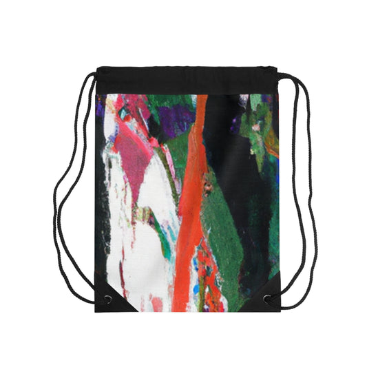 "In Movement: Exploring a Sport Through Abstract Art" - Go Plus Drawstring Bag