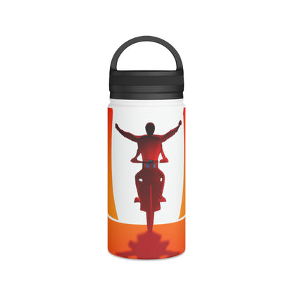 "Capturing the Energy and Emotion of Sports: Art Creation Using Color and Iconography" - Go Plus Stainless Steel Water Bottle, Handle Lid