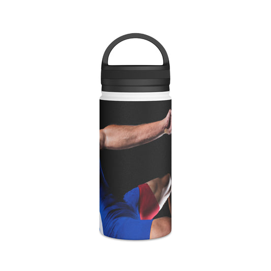 "The Athlete in Motion: Capturing the Beauty and Force of the Game" - Go Plus Stainless Steel Water Bottle, Handle Lid