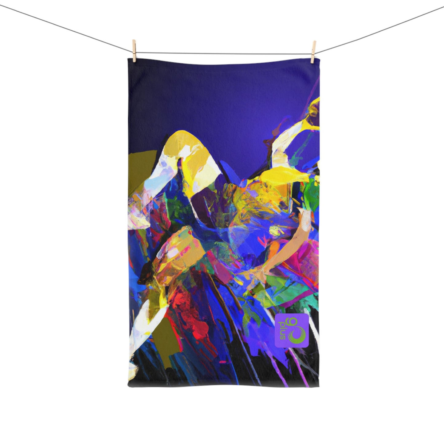 "The Athletic Rush: A Sport-Inspired Digital Painting" - Go Plus Hand towel