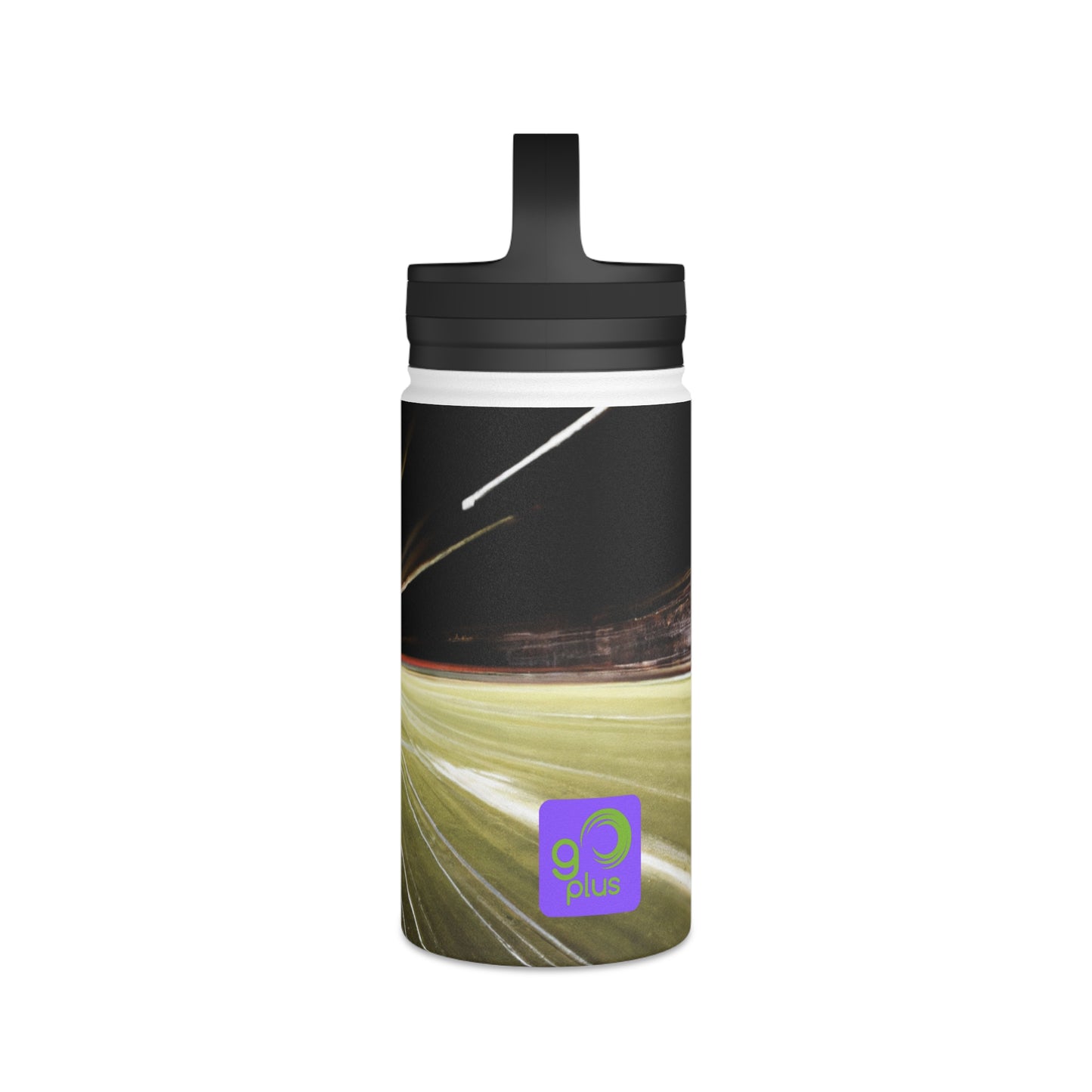"Capturing the Liveliness of the Game: A Fresh Look at Favorite Sports Figures" - Go Plus Stainless Steel Water Bottle, Handle Lid