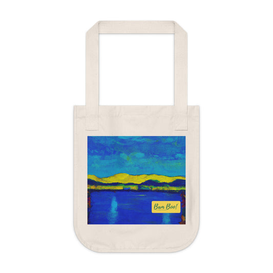 "Contrasting Blues and Yellows: A Landscape Painting" - Bam Boo! Lifestyle Eco-friendly Tote Bag
