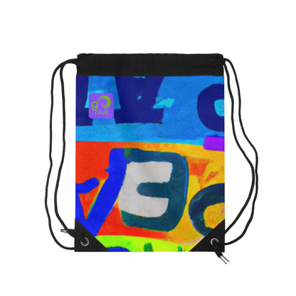 "Teamwork in Color: A Sports-Themed Mixed-Media Artwork" - Go Plus Drawstring Bag