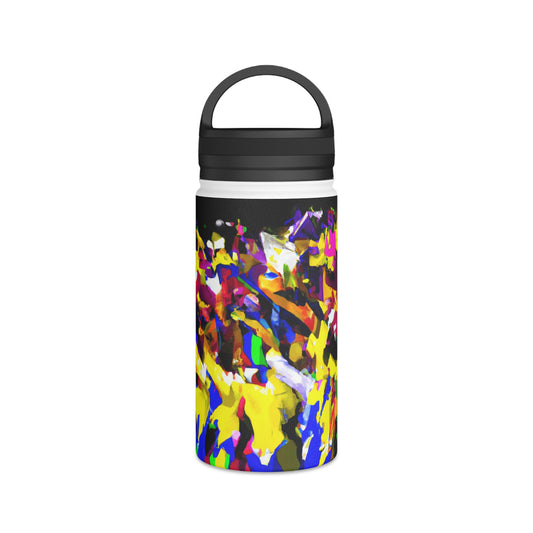 "Cheering in Color: Capturing the Vibration and Energy of a Crowd" - Go Plus Stainless Steel Water Bottle, Handle Lid
