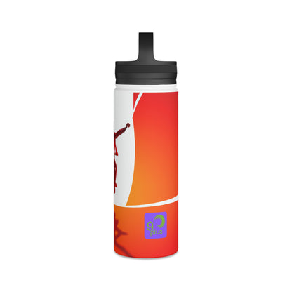 "Capturing the Energy and Emotion of Sports: Art Creation Using Color and Iconography" - Go Plus Stainless Steel Water Bottle, Handle Lid