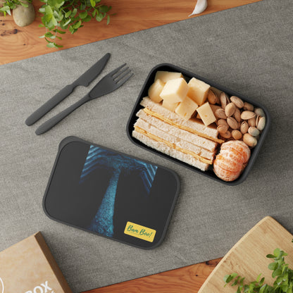 "Nature Meets Tech: A Dreamy Abstraction" - Bam Boo! Lifestyle Eco-friendly PLA Bento Box with Band and Utensils