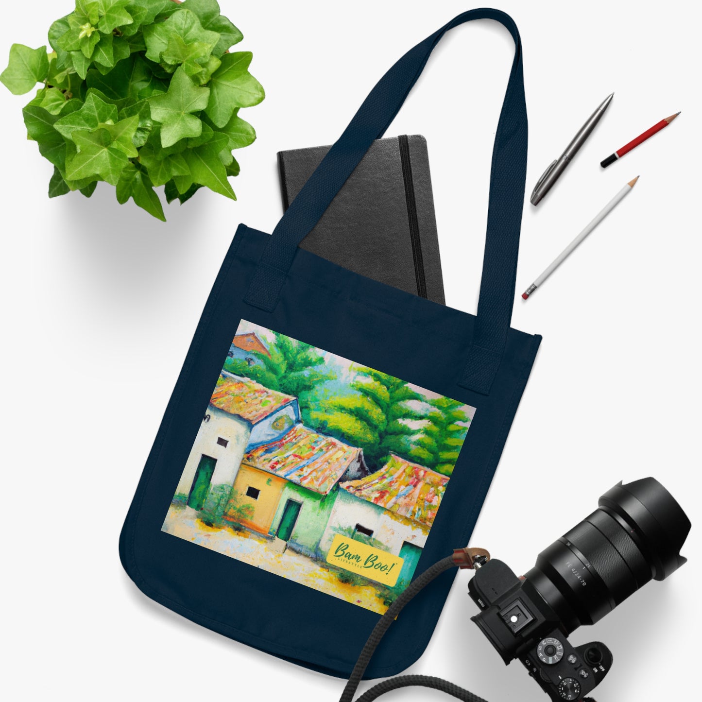 "A Feast For the Eyes: Capturing the Beauty of Nature in Oil." - Bam Boo! Lifestyle Eco-friendly Tote Bag