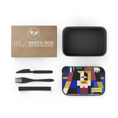 "The Phoenix Rises: A Story of Transformation and Rebirth" - Bam Boo! Lifestyle Eco-friendly PLA Bento Box with Band and Utensils