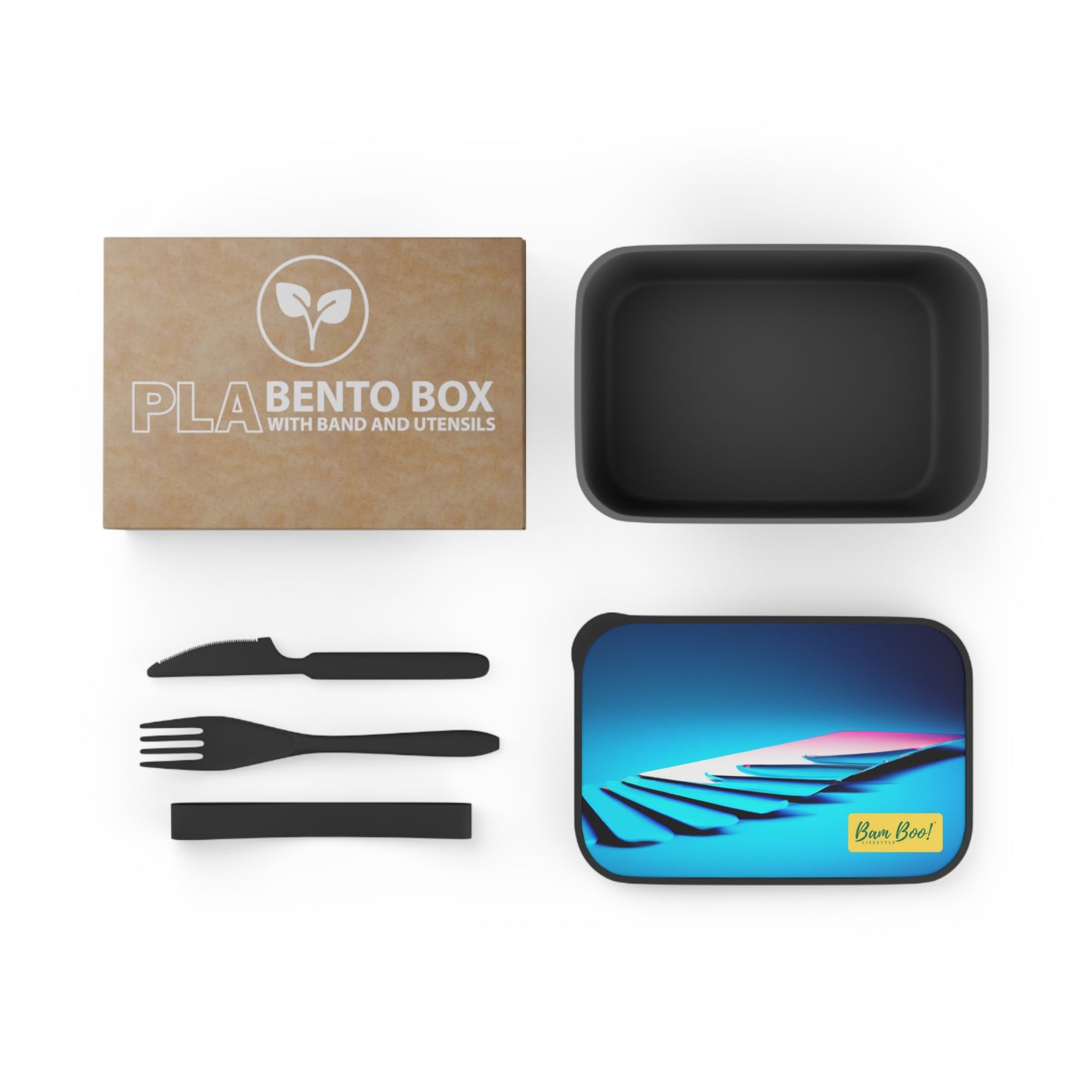 The Digital Revolution: The Art of Technology in our Lives - Bam Boo! Lifestyle Eco-friendly PLA Bento Box with Band and Utensils