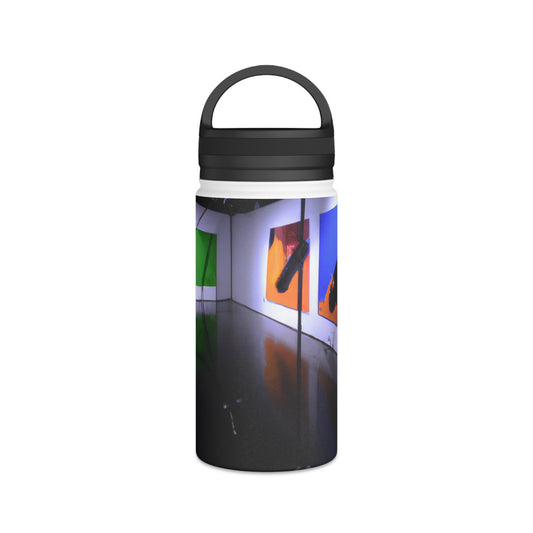 "Athletic Adrenaline: Capturing the Pulsing Power of Sports" - Go Plus Stainless Steel Water Bottle, Handle Lid