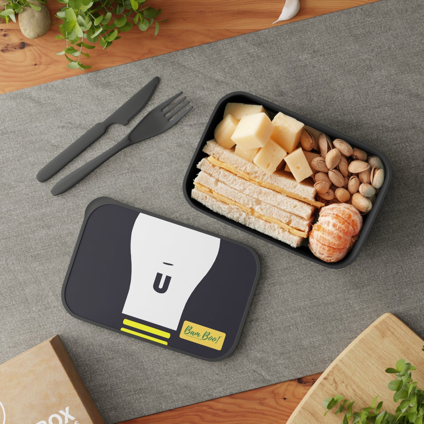 "A Captured Memory: An Interactive Artpiece" - Bam Boo! Lifestyle Eco-friendly PLA Bento Box with Band and Utensils