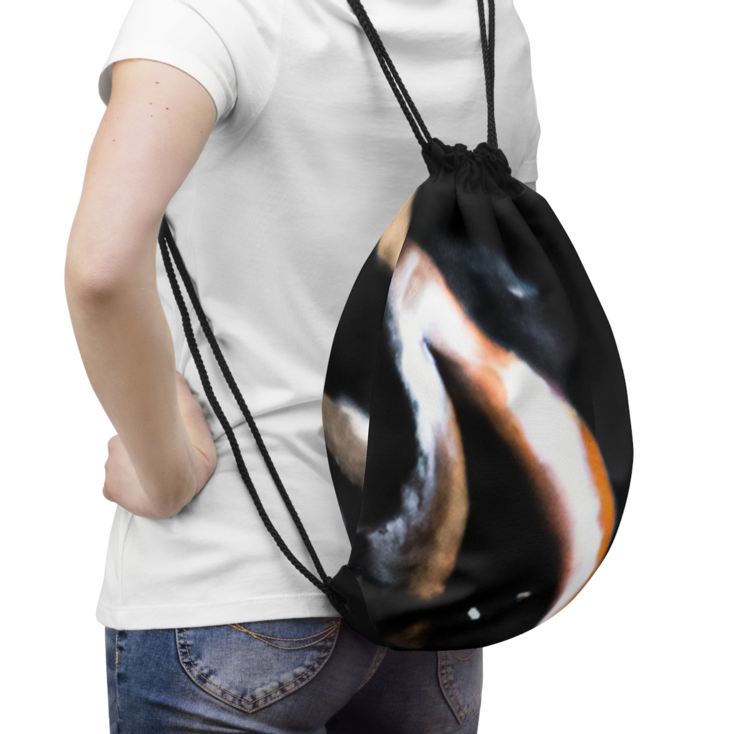 Dynamic Movements in Motion: Capturing the Energy of Sport Through Art - Go Plus Drawstring Bag