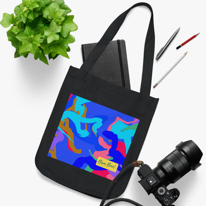 "Dynamic Balance: An Abstract Exploration of Motion Through Color and Shapes" - Bam Boo! Lifestyle Eco-friendly Tote Bag