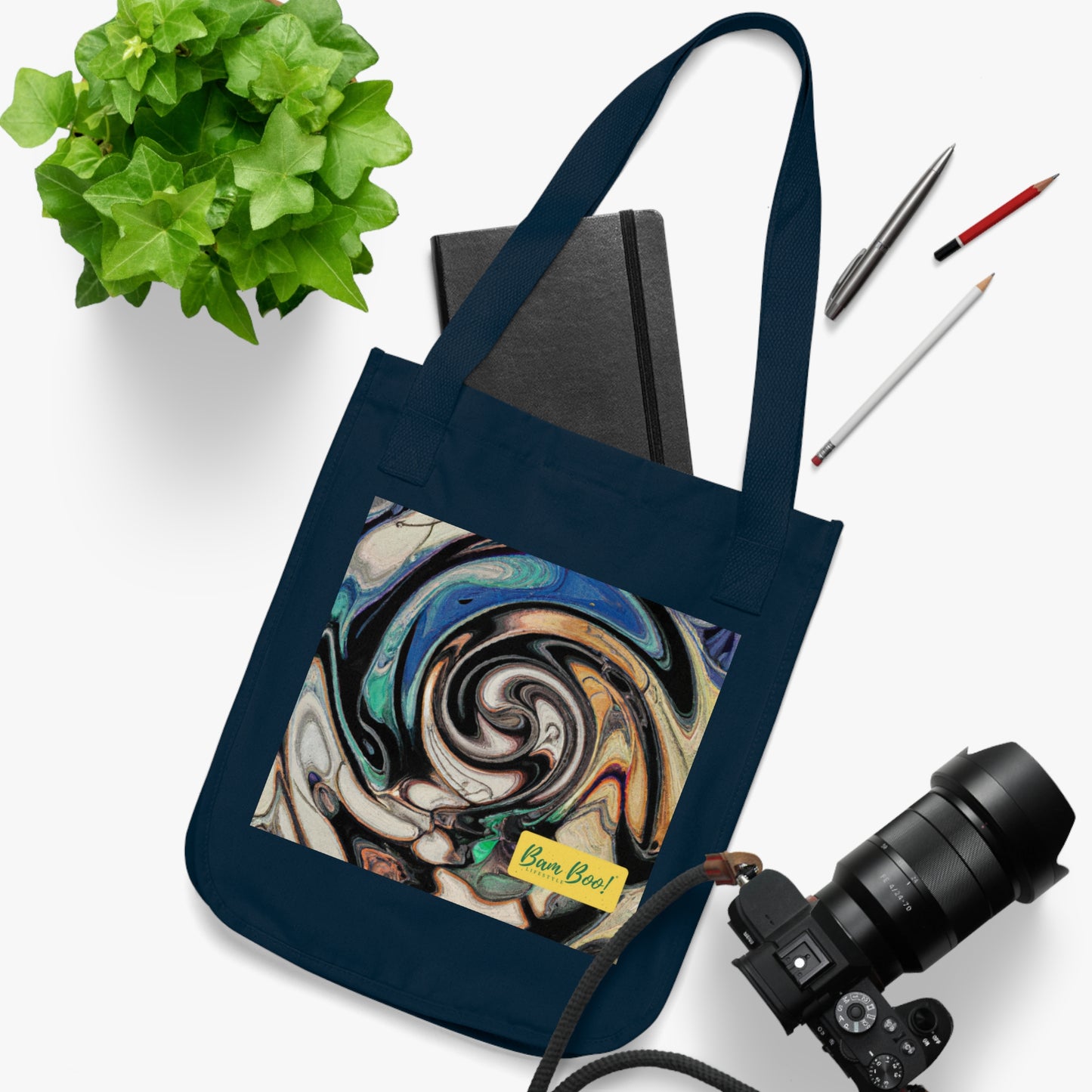 "Digital Disorientation: An Exploration of Digital Distortion Through Image-Editing and Painting". - Bam Boo! Lifestyle Eco-friendly Tote Bag