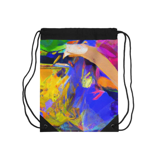 "The Athletic Rush: A Sport-Inspired Digital Painting" - Go Plus Drawstring Bag