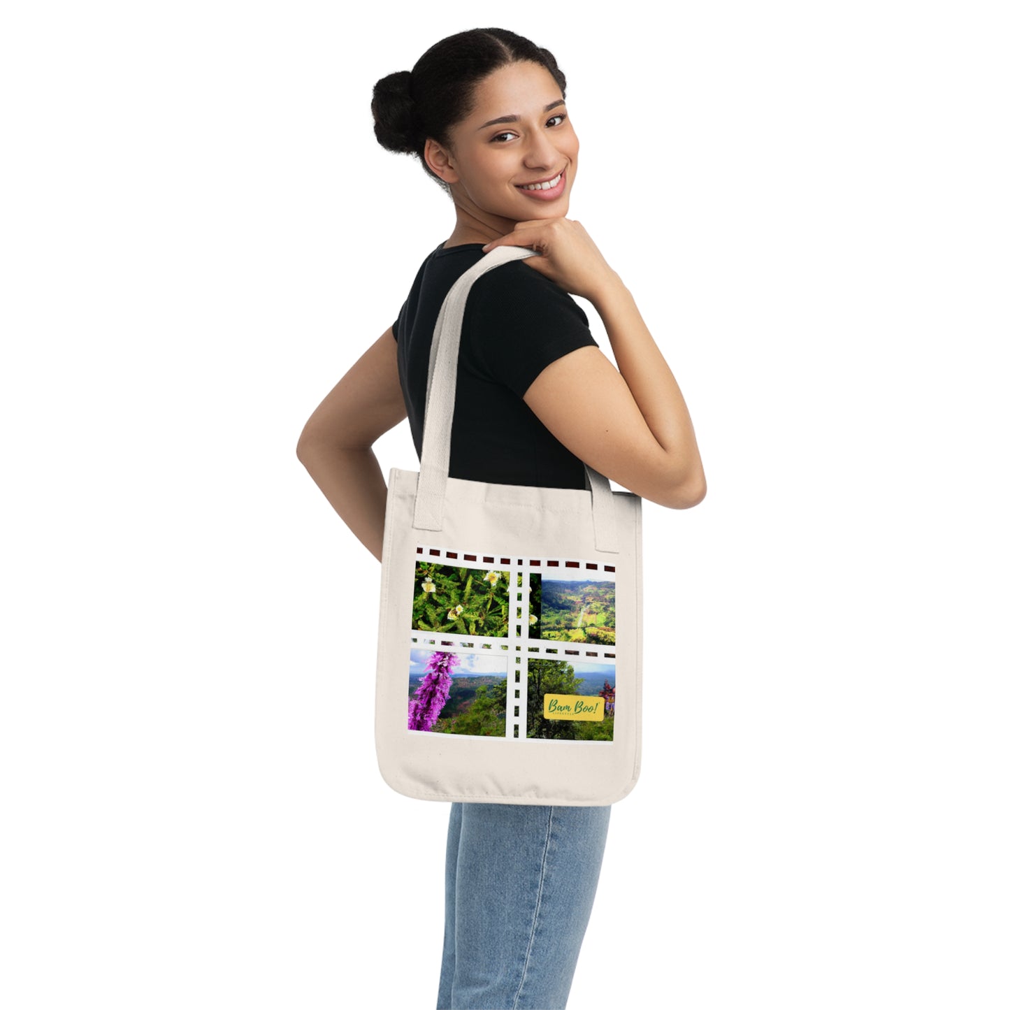 "Picture Perfect: Blending Art and Photography Into a Unique Collage" - Bam Boo! Lifestyle Eco-friendly Tote Bag