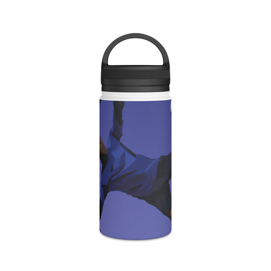 "Be Dynamic: Capturing the Energy of an Athlete in Motion" - Go Plus Stainless Steel Water Bottle, Handle Lid