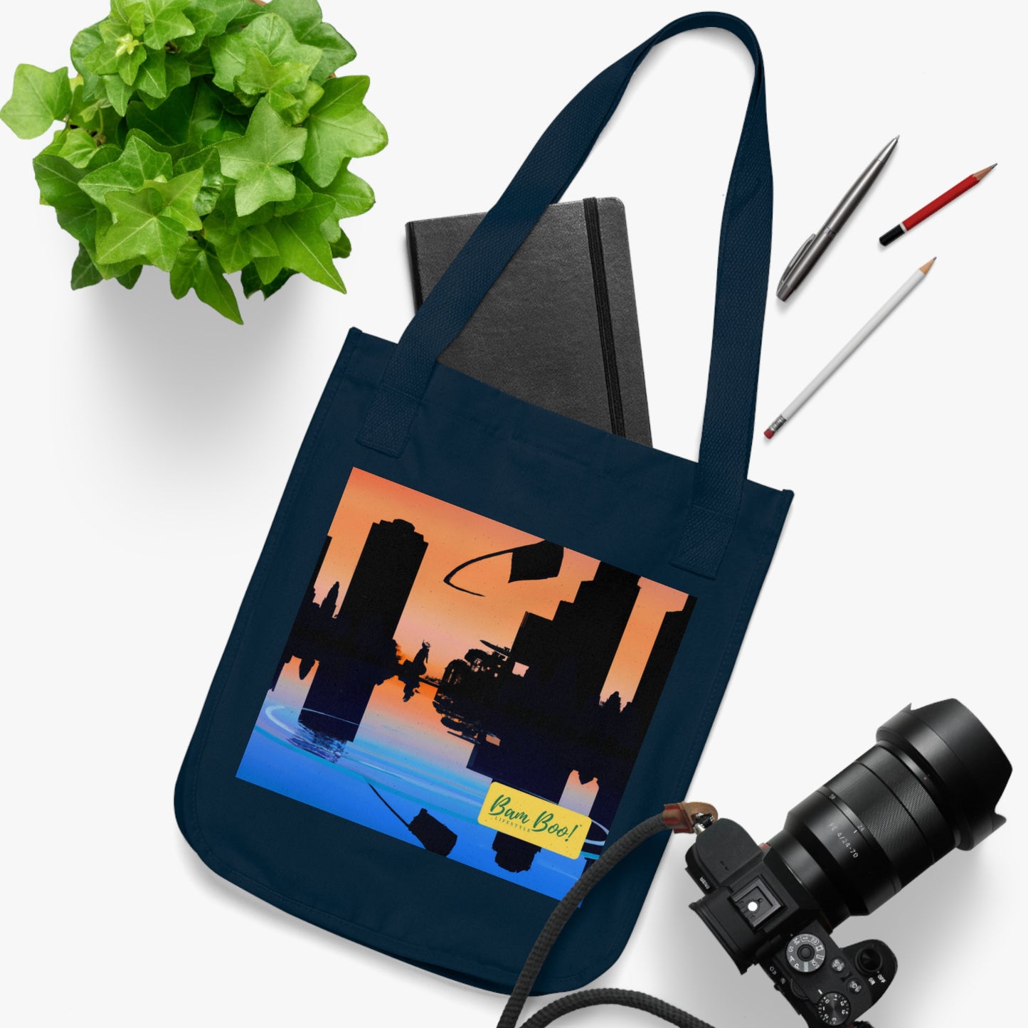 "Cityscape in Technicolor" - Bam Boo! Lifestyle Eco-friendly Tote Bag