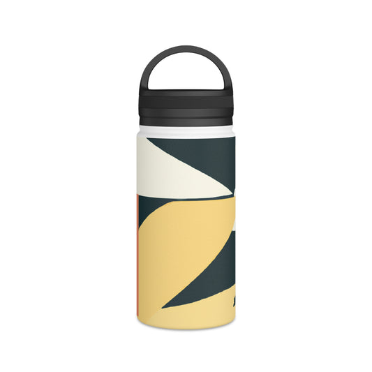 "Dynamic Sports Art Explosion: Capturing Vibrant Motion" - Go Plus Stainless Steel Water Bottle, Handle Lid