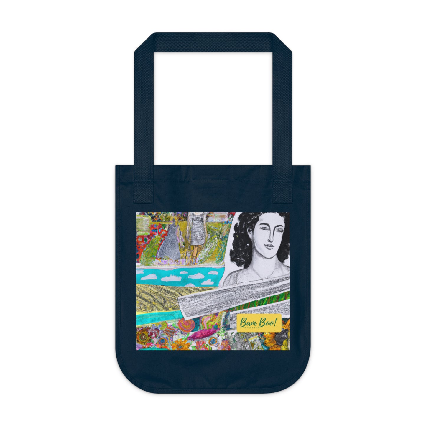 "Mosaic of Memories: A Mixed-Media Collage." - Bam Boo! Lifestyle Eco-friendly Tote Bag