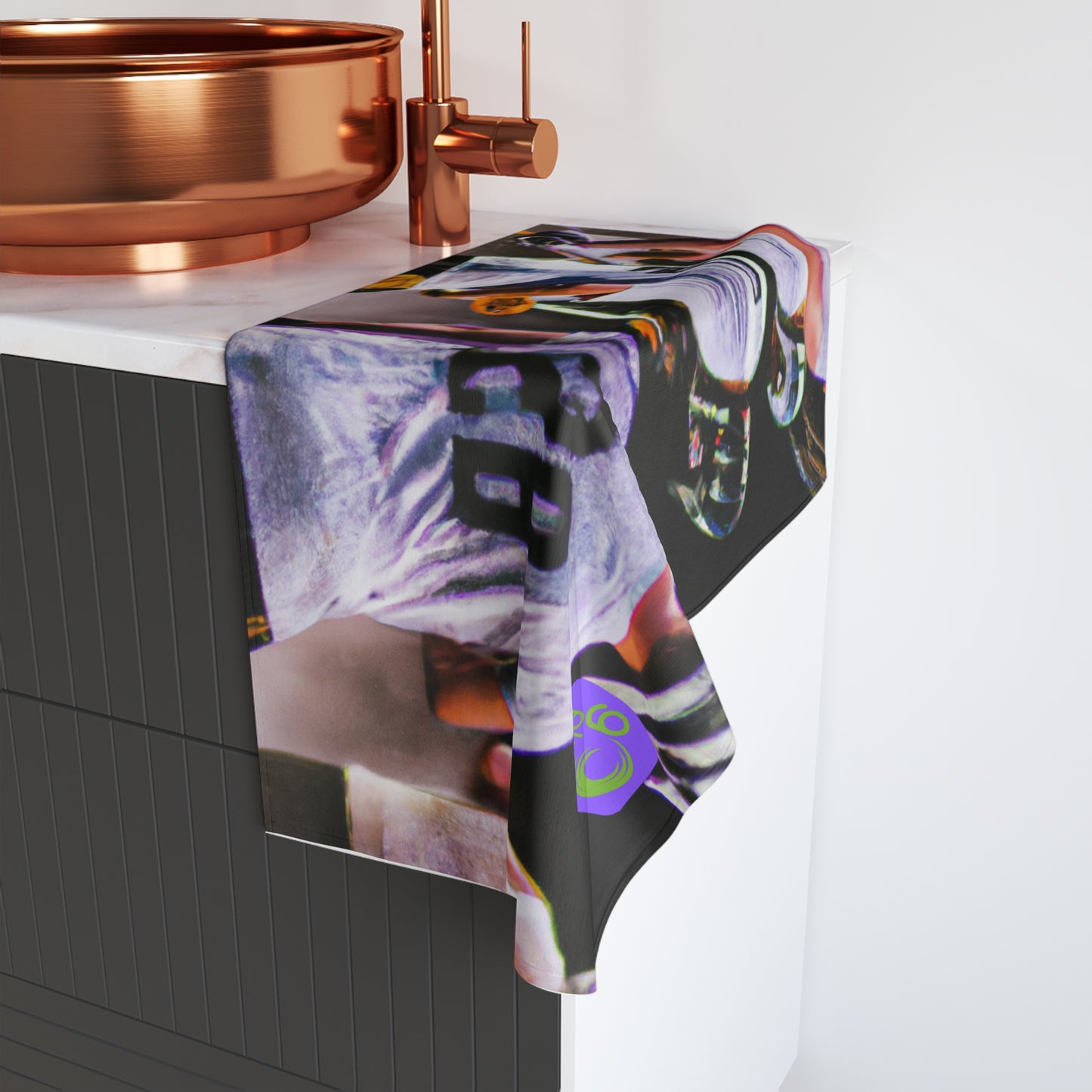 "Power Play" - A Sports-Inspired Artwork - Go Plus Hand towel