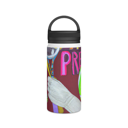 "Sport of Artistry: A Collage-Quilling-Drawing Creation" - Go Plus Stainless Steel Water Bottle, Handle Lid