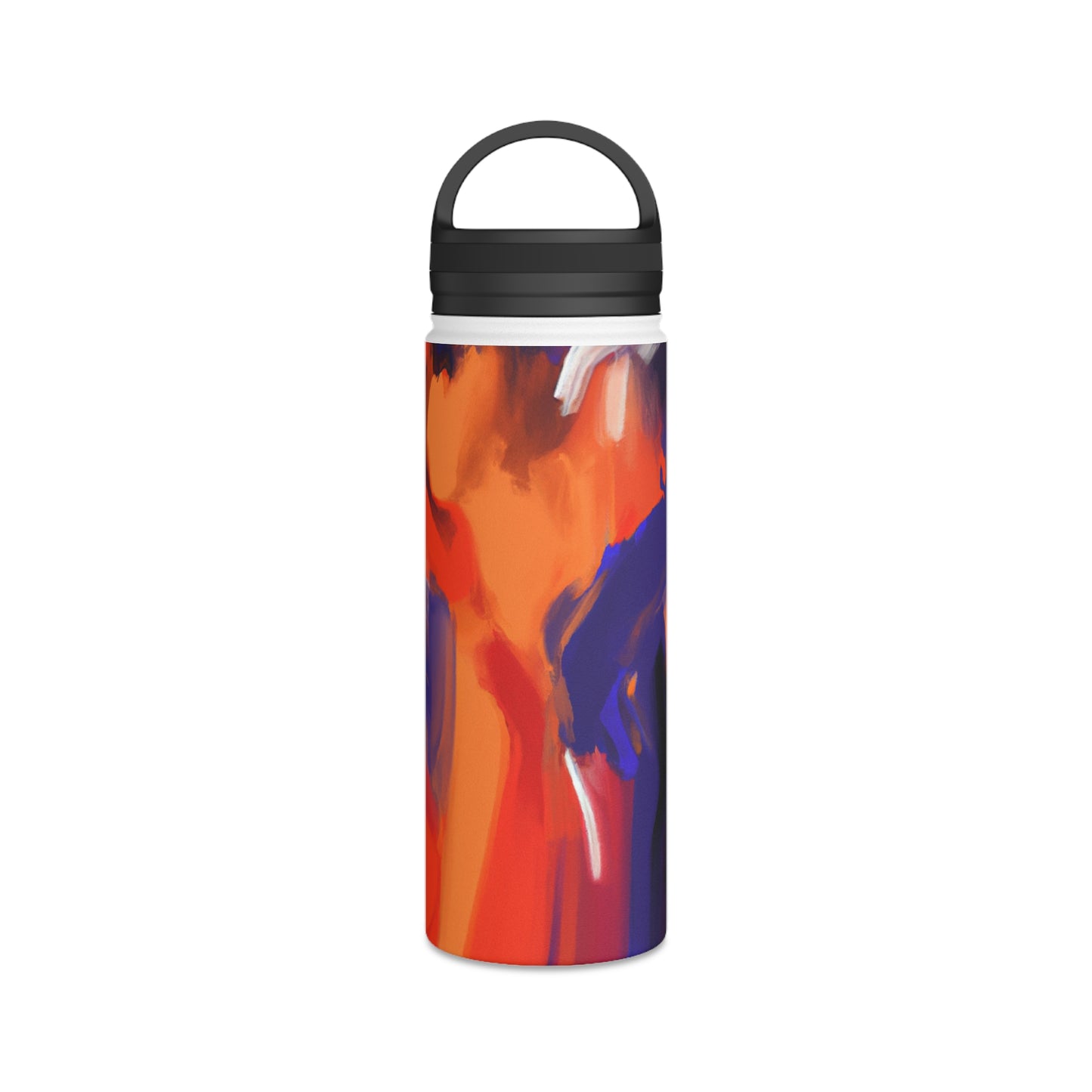 "Capturing the Game: A Vibrant Sports Artwork" - Go Plus Stainless Steel Water Bottle, Handle Lid