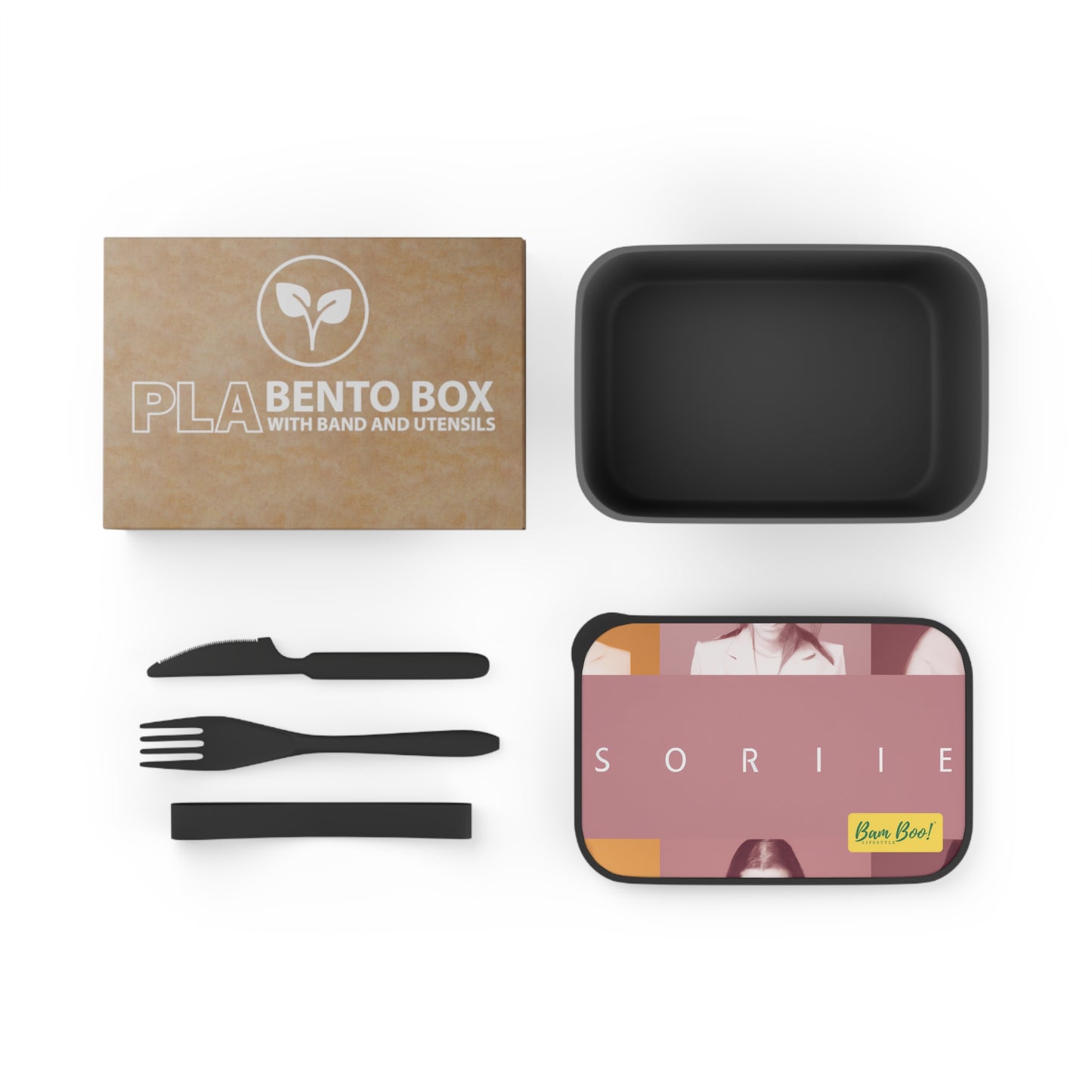 "My One-of-a-Kind Expression: A Collage of Me" - Bam Boo! Lifestyle Eco-friendly PLA Bento Box with Band and Utensils