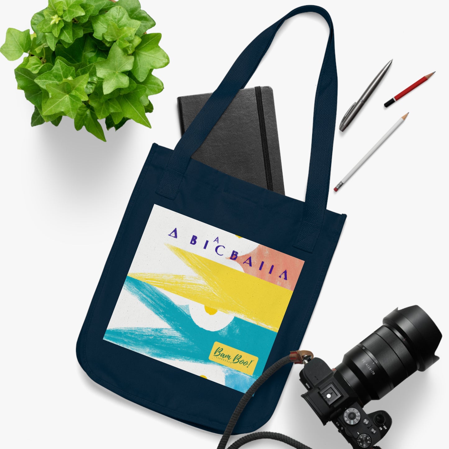 "3 Primary Colors, 1 Memory: A Colorful Reflection" - Bam Boo! Lifestyle Eco-friendly Tote Bag