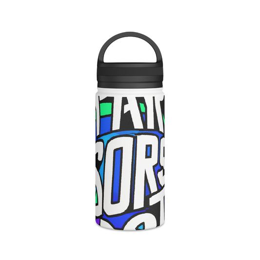 "Team Spirit in Color: A Sports-Themed Artwork" - Go Plus Stainless Steel Water Bottle, Handle Lid