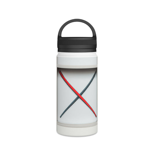 "Dynamic Sporting Energy: A Mixed Media Artwork" - Go Plus Stainless Steel Water Bottle, Handle Lid