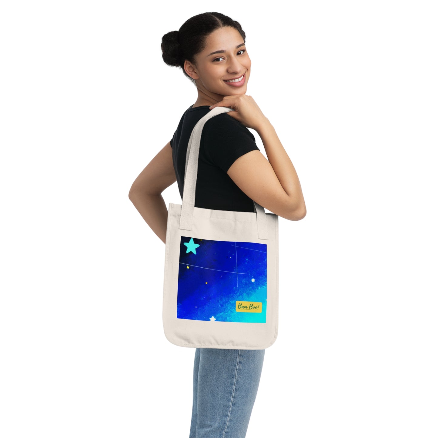 "Capturing the Stars in Abstract Night Sky Art" - Bam Boo! Lifestyle Eco-friendly Tote Bag