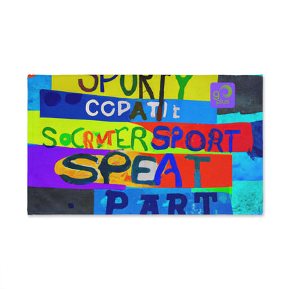 "Teamwork in Color: A Sports-Themed Mixed-Media Artwork" - Go Plus Hand towel