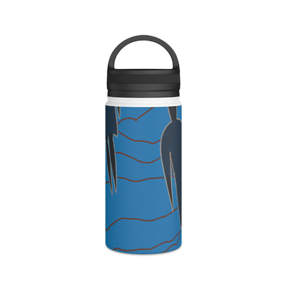 "Sports Imaginings: Athletic Artistry in Motion" - Go Plus Stainless Steel Water Bottle, Handle Lid