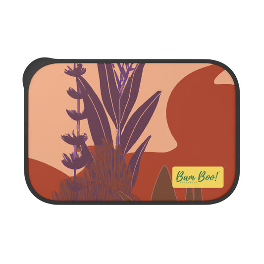 "Nature's Art: Creating a Unique Landscape with Freehand Shapes". - Bam Boo! Lifestyle Eco-friendly PLA Bento Box with Band and Utensils