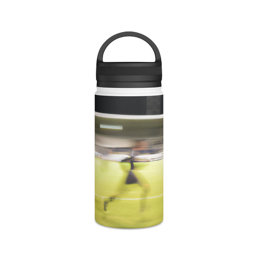 "Explosive Power of Movement: An Artistic Rendering of Sports Play" - Go Plus Stainless Steel Water Bottle, Handle Lid