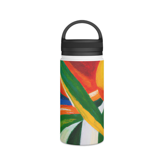 "The Action of Sport: An Explosive Visual Masterpiece" - Go Plus Stainless Steel Water Bottle, Handle Lid
