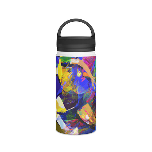 "The Athletic Rush: A Sport-Inspired Digital Painting" - Go Plus Stainless Steel Water Bottle, Handle Lid