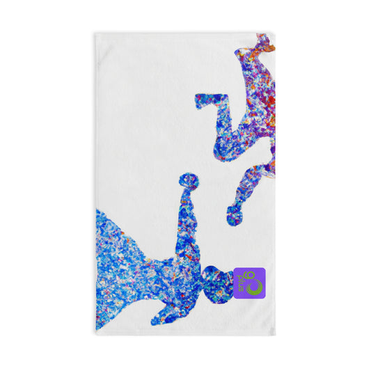 "The Dance of Victory: An Energetic Sport Artpiece" - Go Plus Hand towel